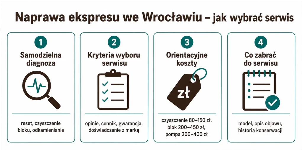 Naprawa ekspresów do kawy we Wrocławiu: jak wybrać serwis i ile zapłacić