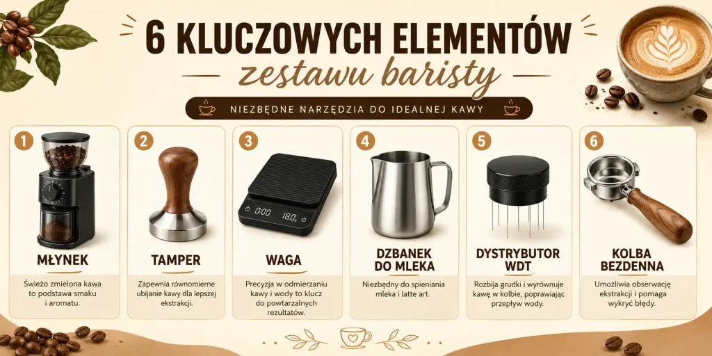 zestaw baristy do domu w 6 kluczowych elementach