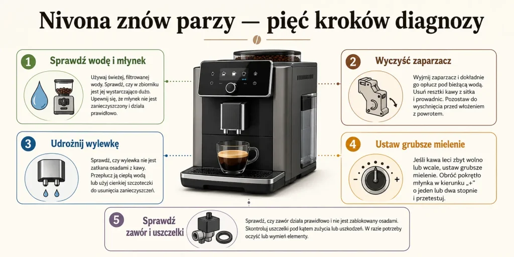 Ekspres Nivona nie leci kawa — co sprawdzić krok po kroku?
