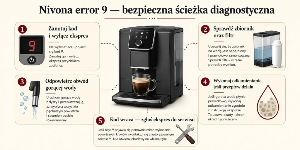 Nivona error 9 — bezpieczna ścieżka diagnostyczna