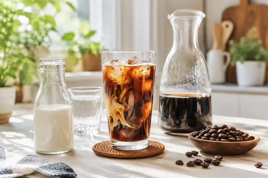 Cold brew przygotowany w słoiku, French pressie i dzbanku z filtrem.