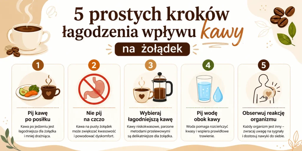 Jak łagodzić wpływ kawy na żołądek w 5 krokach