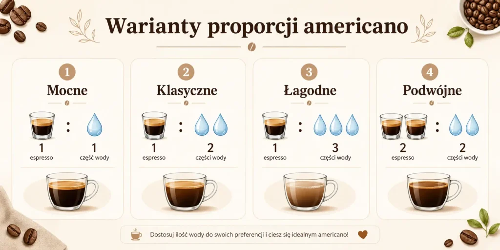  proporcje americano w 4 wariantach mocy