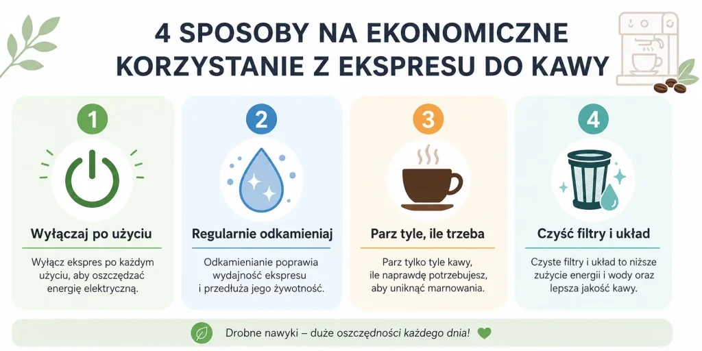 4 sposoby na oszczędne użytkowanie ekspresu do kawy