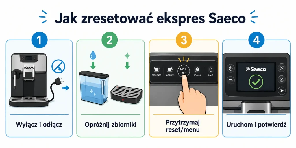 reset ekspresu Saeco w 4 krokach