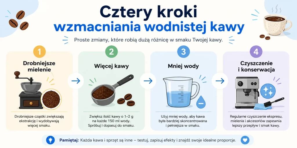 jak wzmocnić wodnistą kawę w 4 krokach