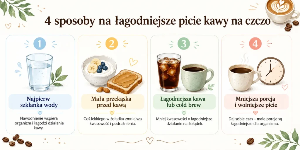 kawa na czczo, 4 sposoby na łagodniejsze picie