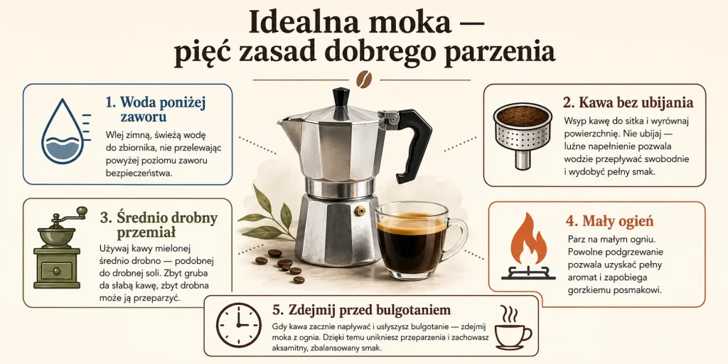 Jak parzyć kawę w kawiarce? Instrukcja krok po kroku bez gorzkiego smaku