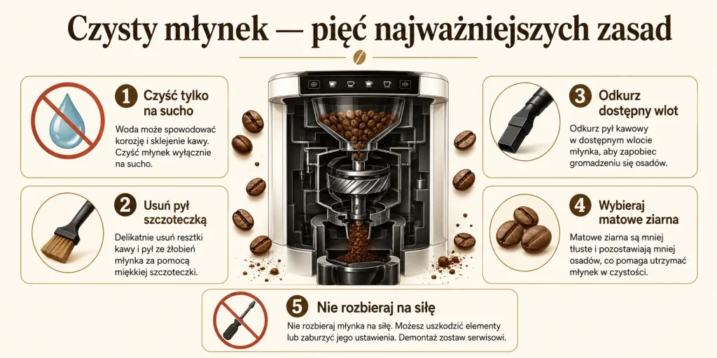 Jak wyczyścić młynek w ekspresie do kawy? Bezpieczna instrukcja krok po kroku