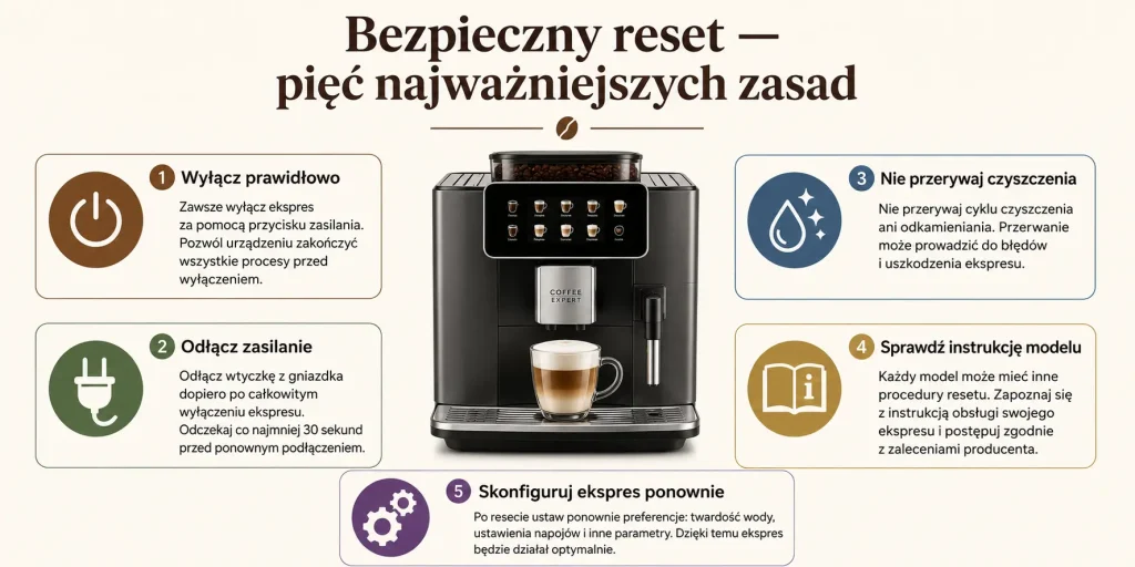 Jak zresetować ekspres do kawy? Bezpieczna instrukcja krok po kroku