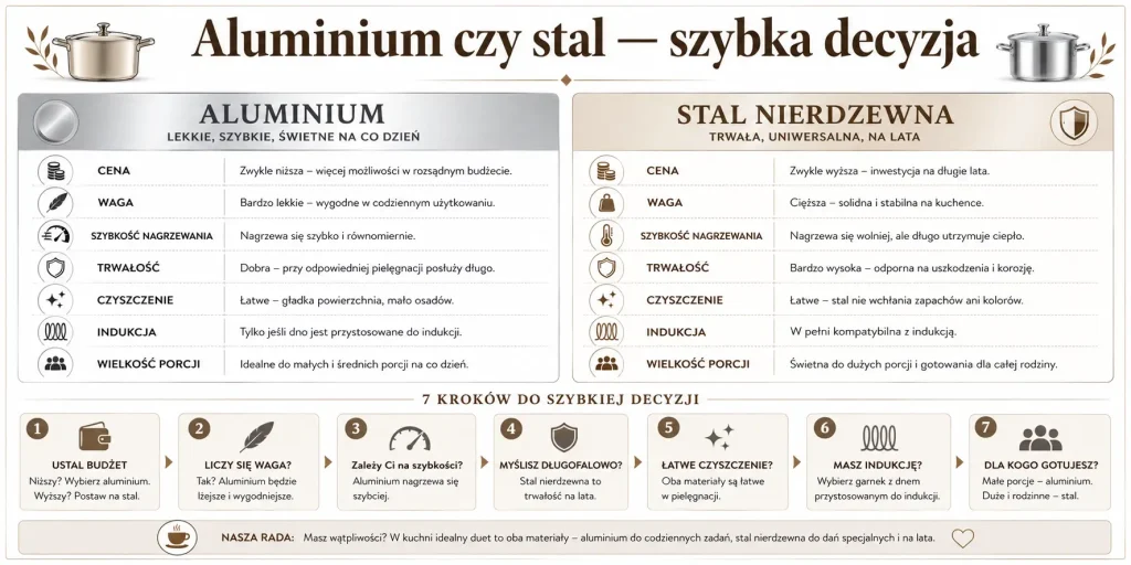 Aluminium czy stal — szybka decyzja