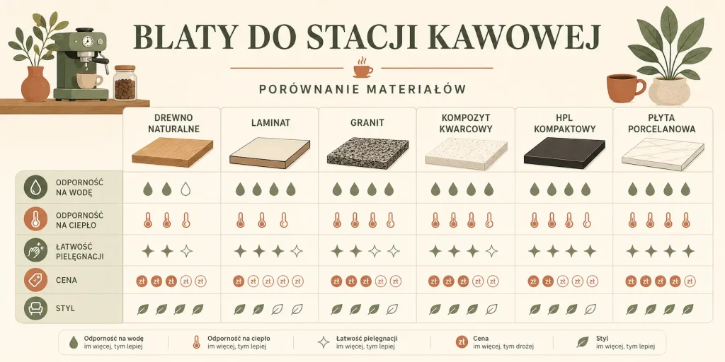budżet, odporność na wodę, odporność na ciepło, styl wnętrza, pielęgnacja i trwałość