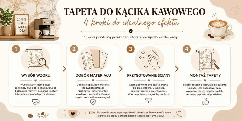 tapeta do strefy kawowej w 4 krokach