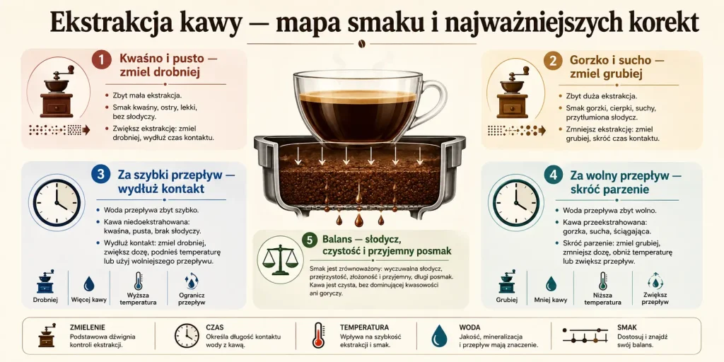 Ekstrakcja kawy — mapa smaku i najważniejszych korekt