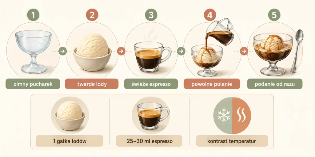 „Idealne affogato — proporcje, temperatura i kolejność przygotowania”