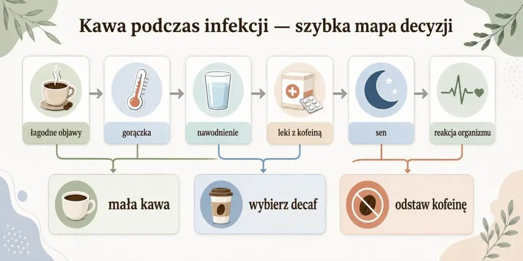 Kawa podczas infekcji — szybka mapa decyzji