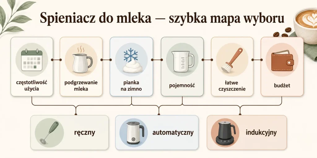 Spieniacz do mleka — szybka mapa wyboru