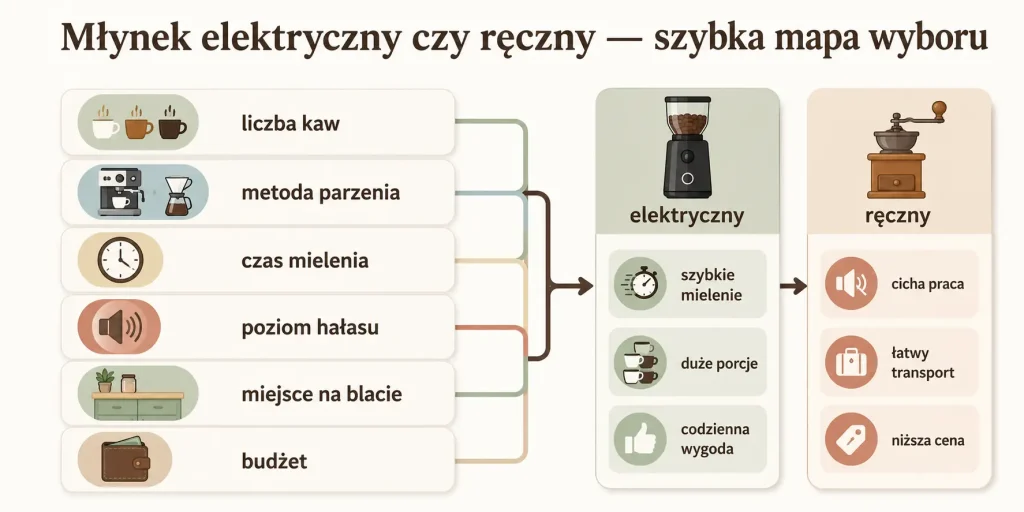 Młynek elektryczny czy ręczny — szybka mapa wyboru