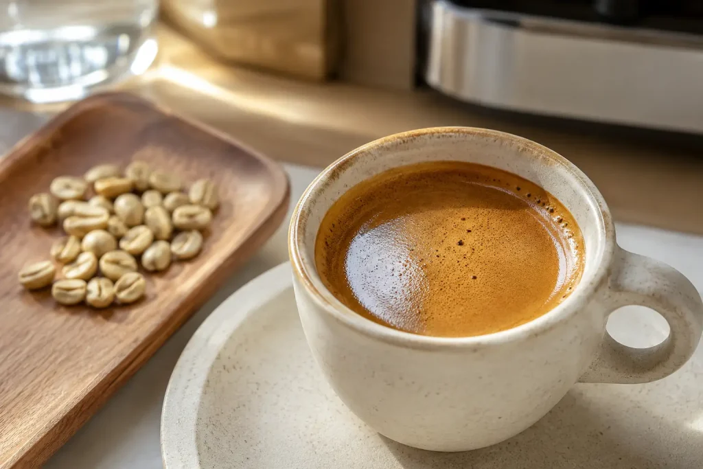  espresso z Monsooned Malabar w grubej ceramicznej filiżance