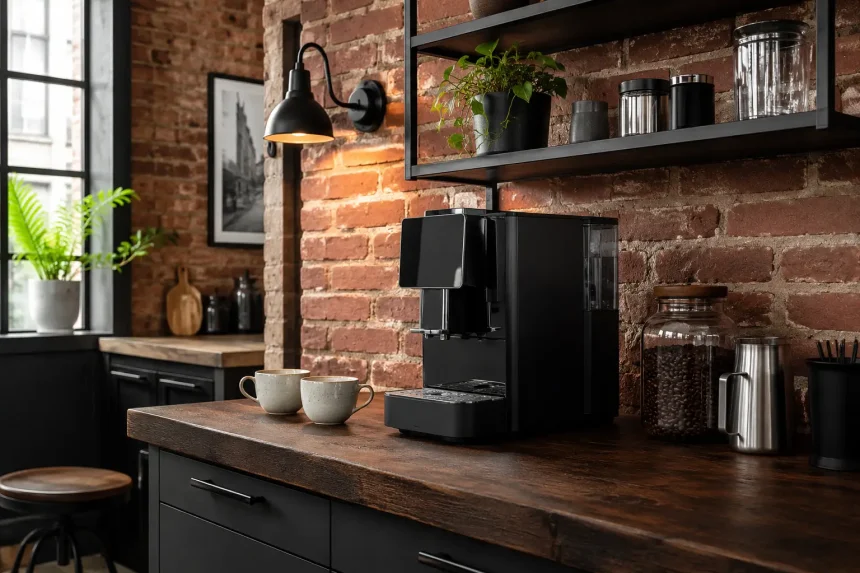 Strefa kawowa w stylu loft — jak urządzić industrialny kącik z cegłą, metalem i drewnem?